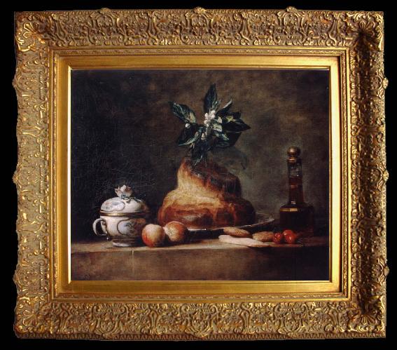 framed  Jean Baptiste Simeon Chardin Style life with Brioche, Ta022